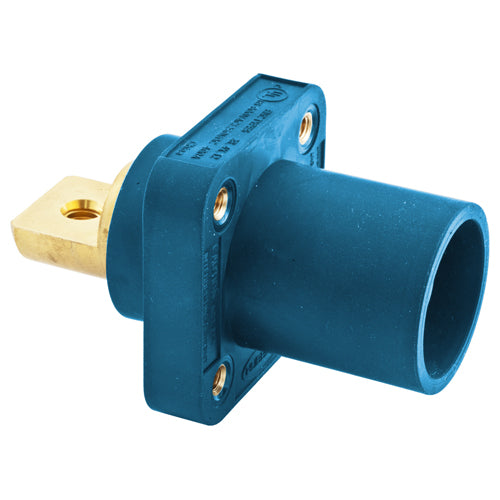 Hubbell HBLMRBBL, Series 16 Single Pole, Male Receptacle, Bus Bar, Through Hole Mounting, 300/400A 600V AC/DC, Blue