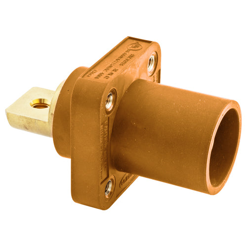 Hubbell HBLMRBO, Series 16 Single Pole, Male Receptacle, Bus Bar, Through Hole Mounting, 300/400A 600V AC/DC, Orange