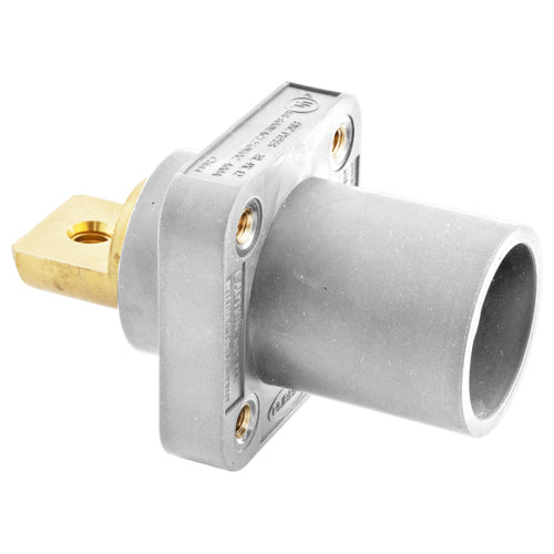 Hubbell HBLMRBW, Series 16 Single Pole, Male Receptacle, Bus Bar, Through Hole Mounting, 300/400A 600V AC/DC, White