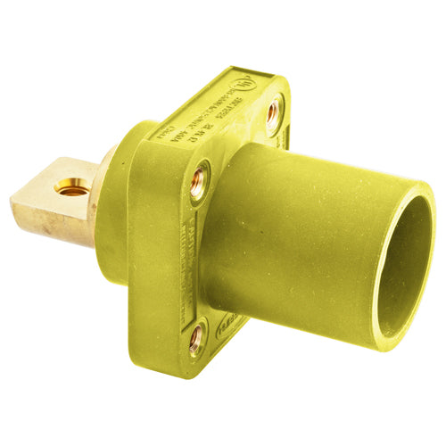 Hubbell HBLMRBY, Series 16 Single Pole, Male Receptacle, Bus Bar, Through Hole Mounting, 300/400A 600V AC/DC, Yellow