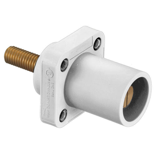 Hubbell HBLMRSCW, Series 16 Single Pole, Male Receptacle, Stud Type, Through Hole Mounting, 300/400A 600V AC/DC, White