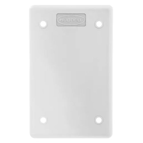 Hubbell HBLP14FSL, White Blank Cover Plate, 1-Gang, For Portable Outlet Box