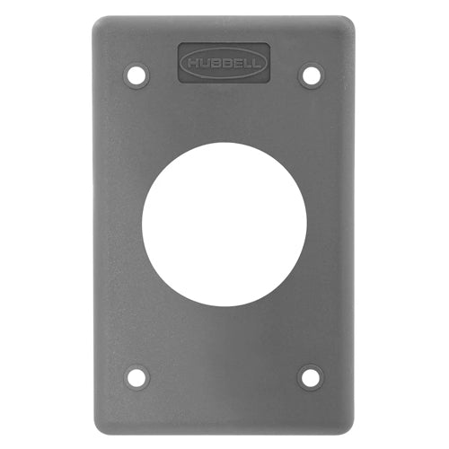 Hubbell HBLP720FS, Single Receptacle Non-Metallic FS Cover Plate, Gray
