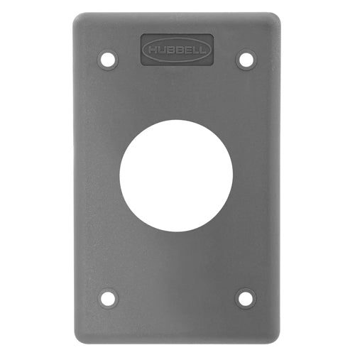 Hubbell HBLP7FS, Single Receptacle Non-Metallic FS Cover Plate, Gray