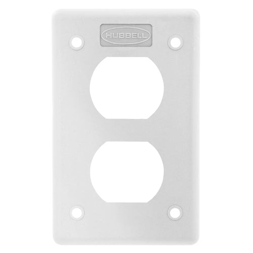 Hubbell HBLP8FSL, Duplex Non-Metallic FS Cover Plate, White