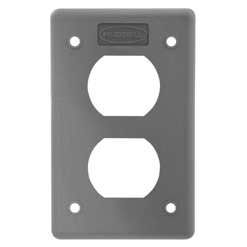Hubbell HBLP8FS, Duplex Non-Metallic FS Cover Plate, Gray