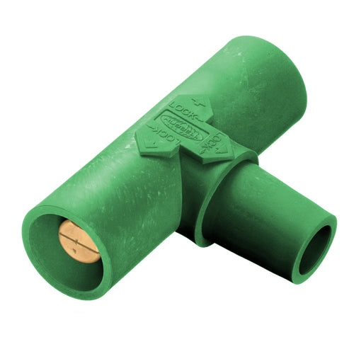 Hubbell HBLPTGN, Series 16 Single Pole, Paralleling Tee (Female-Male-Male), 300/400A 600V AC/DC, Green