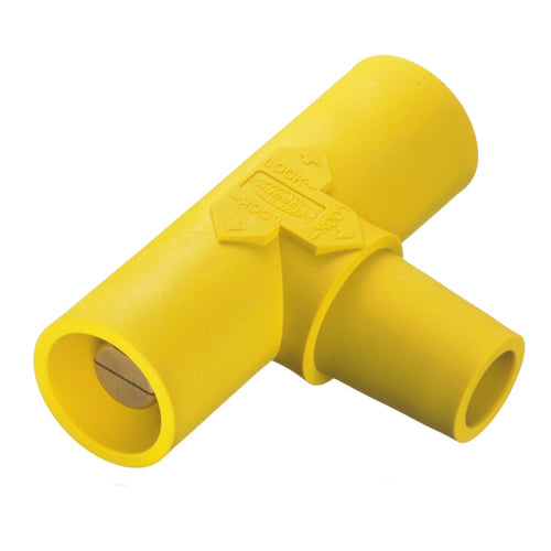 Hubbell HBLPTY, Series 16 Single Pole, Paralleling Tee (Female-Male-Male), 300/400A 600V AC/DC, Yellow