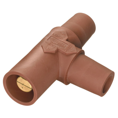 Hubbell HBLTBN, Series 16 Single Pole, Tapping Tee (Female-Female-Male), 300/400A 600V AC/DC, Brown