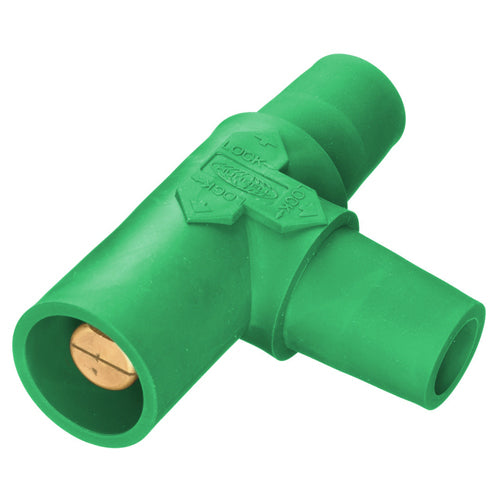 Hubbell HBLTGN, Series 16 Single Pole, Tapping Tee (Female-Female-Male), 300/400A 600V AC/DC, Green