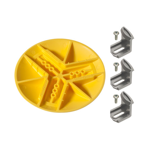 Arlington HC1742, Non-Metallic Hole Cover Kit, Fits 1-3/4" to 4-1/4" Hole, Yellow, Paintable