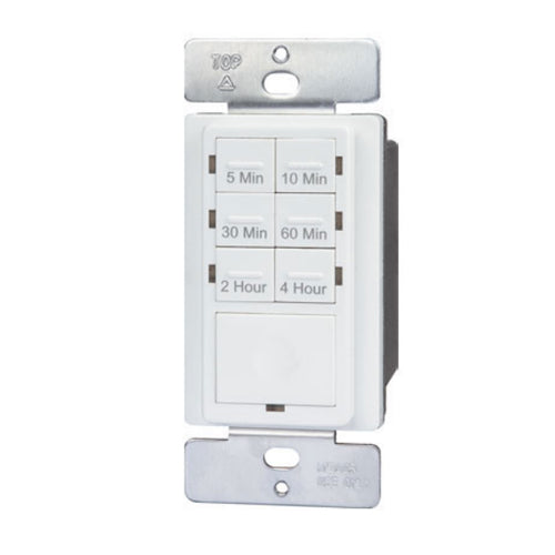 ORTECH HET06-R, Preset In-Wall Countdown Single Pole Timers With Seven Buttons, 1000W, 1/2 HP Motor, 120VAC