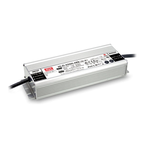 Mean Well HLG-320H-48A, 320W Constant Voltage + Constant Current LED Driver, 90-305VAC/127-431VDC Input,  48Vdc Output, 6.7Amps