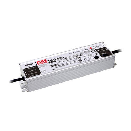 Meanwell HLG-80H-24B, Output 81.6W 14.4-24VDC 2.04-3.4A Class 2 LED Driver, 3 in 1 Dimming Function, Input 120-277VAC, IP67/IP65