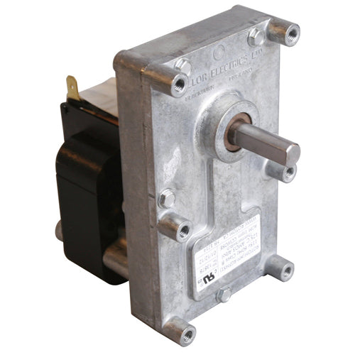 Rotom HM-RGM454, Pellet Stove Gear Auger Motor, Shaded Pole, 35 Watts, 115 Volts, 0.73 Amps, 1/4 Spd/RPM, CCW Rotation, Sleeve Bearing, 1.1''×3/8'' Shaft, Spade Terminals
