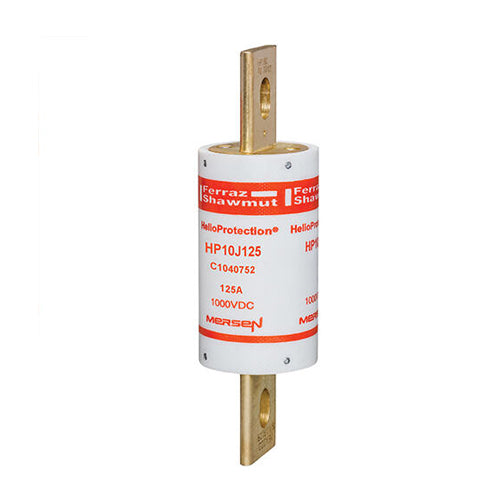 Mersen HP10J125, 1000VDC Class J Photovoltaic Fuse, 125A, With Blade For Clip or Bolted