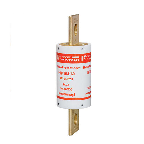 Mersen HP10J160, 1000VDC Class J Photovoltaic Fuse, 160A, With Blade For Clip or Bolted
