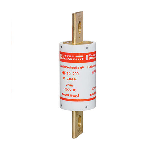 Mersen HP10J200, 1000VDC Class J Photovoltaic Fuse, 200A, With Blade For Clip or Bolted