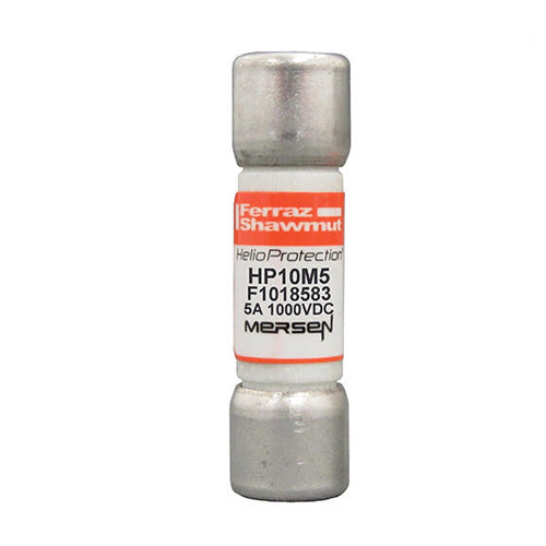 Mersen HP10M5, 1000VDC Midget (10x38mm) Photovoltaic Fuse, 5A, With Ferrule For Clip
