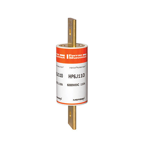 Mersen HP6J110, 600VDC Class J Photovoltaic Fuse, 110A, With Blade For Clip or Bolted