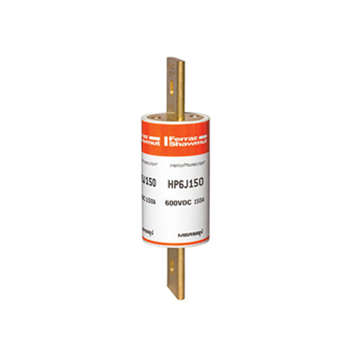 Mersen HP6J150, 600VDC Class J Photovoltaic Fuse, 150A, With Blade For Clip or Bolted