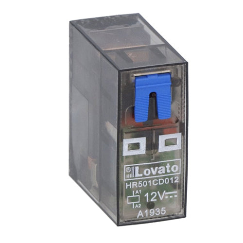 Lovato HR501CD012, Miniature Relay with LED Indicator and Mechanical Actuator, 1 Changeover Contact, 16A Rated on Soldered Board / 10A Rated with Socket, 12VDC Control Voltage