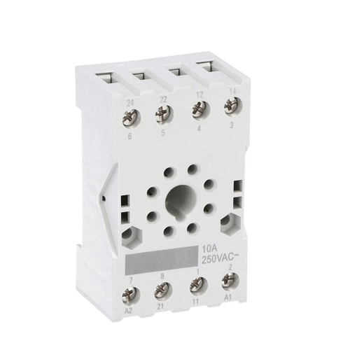 Lovato HR7XS1, Socket for 8-pin Relays, Screw Terminals, Fitting on DIN Rail or with Screw