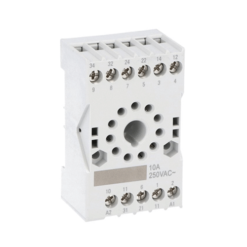 Lovato HR7XS2, Socket for 11-pin Relays, Screw Terminals, Fitting on DIN Rail or with Screws