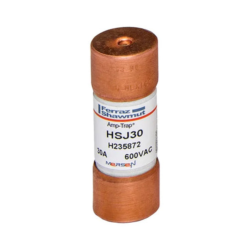 Mersen HSJ30, Class J HSJ High-Speed Fuse, 600VAC/500VDC, 30A, Ferrule Type