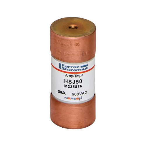 Mersen HSJ50, Class J HSJ High-Speed Fuse, 600VAC/500VDC, 50A, Ferrule Type