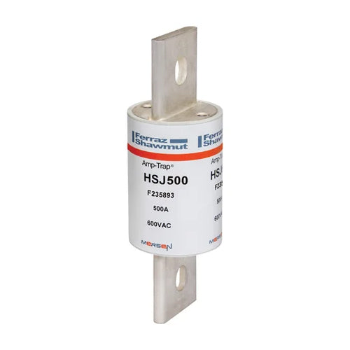 Mersen HSJ500, Class J HSJ High-Speed Fuse, 600VAC/500VDC, 500A, Blade Type