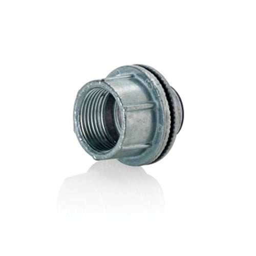Leviton HUB-100, 1'' Watertight Conduit Hub, Die-Cast Zinc, For Use with IMC (Intermediate Metal Conduit) or Rigid Conduit, Threaded Connection Type