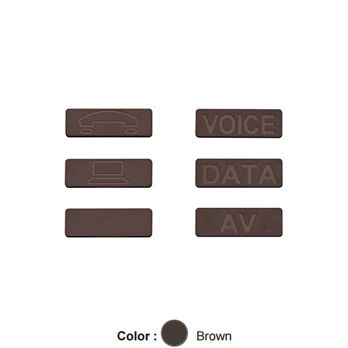 Leviton ICONS-ICB, Interchangeable Icons for ATLAS-X1 Jacks, Pack of 72, Brown