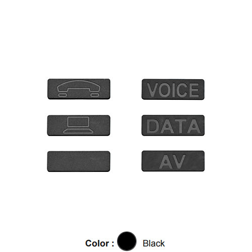 Leviton ICONS-ICE, Interchangeable Icons for ATLAS-X1 Jacks, Pack of 72, Black