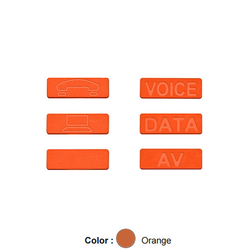 Leviton ICONS-ICO, Interchangeable Icons for ATLAS-X1 Jacks, Pack of 72, Orange