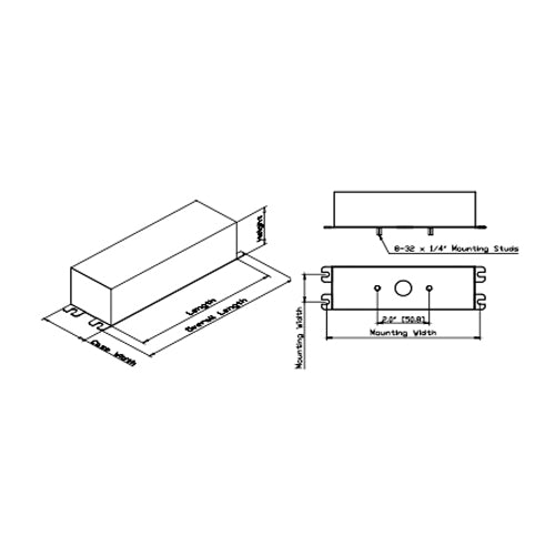Philips Advance e-Vision IMH70ELFM, Electronic Ballast For 70W Metal Halide Lamps, With Side Exit Leads And Mounting Feet, Leads Exit Either End, 120-277V