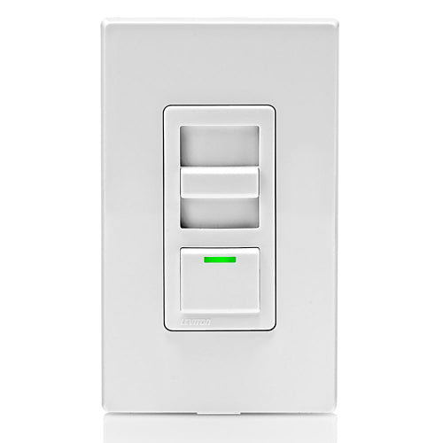 Leviton IPF05-1LZ, IllumaTech Preset Slide Fully Variable Fan Speed Control with LED Locator, 5 Amp, 120 Volt, 60Hz, Single Pole or 3-Way, Neutral Required, White