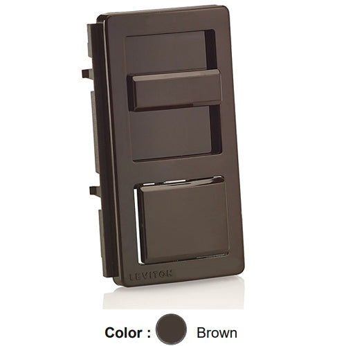 Leviton IPKIT-LNB, Color Change Kit for IllumaTech Preset Slide Fluorescent Dimmer and Fan Speed Control, No LED Locator Light, Brown