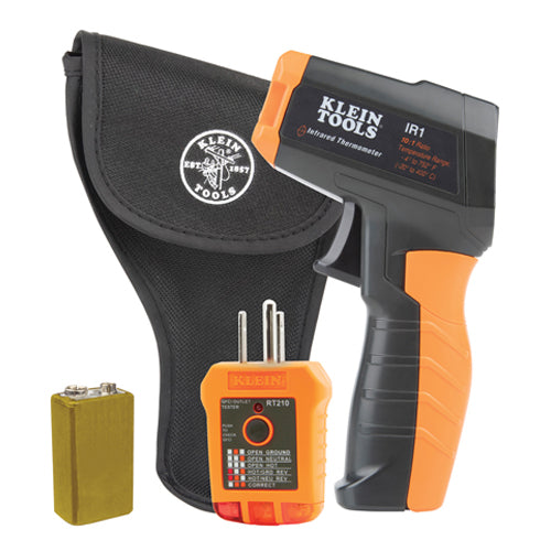 Klein Tools IR1KIT, Infrared Thermometer with GFCI Receptacle Tester