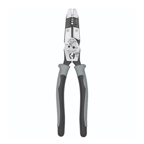 Klein Tools J2159CRTP, Hybrid Pliers with Crimper, Fish Tape Puller and Wire Stripper
