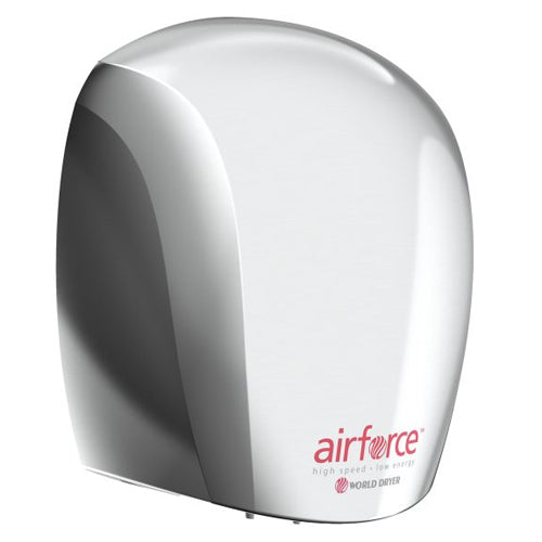 World Dryer J4-970, Airforce High-Speed Energy Efficient Hand Dryer, 208-240V, Automatic Operation, Surface Mounted, Aluminum, Polished Chrome