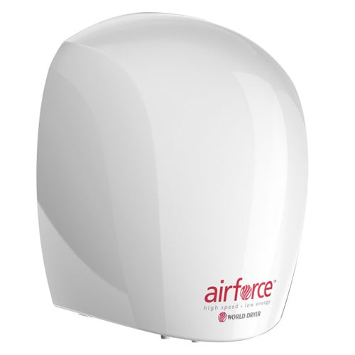 World Dryer J4-974, Airforce High-Speed Energy Efficient Hand Dryer, 208-240V, Automatic Operation, Surface Mounted, Aluminum, White