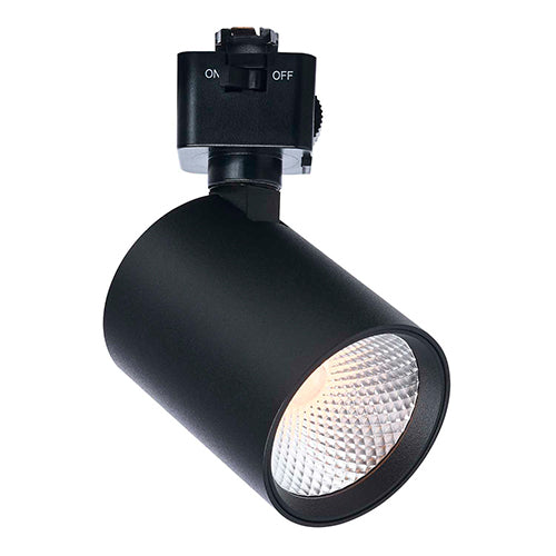 Satco JH5065, J Style, LED Track Head, 8W, 120V, 2700/3000/3500/4000/5000K CCT Selectable, Dim to Warm, 500-600 Lumens, Round, 48 Deg. Beam, Black Finish