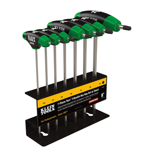 Klein Tools JTH67T, Hex Key Set, TORX® T-Handle, 6-Inch with Stand, 7-Piece