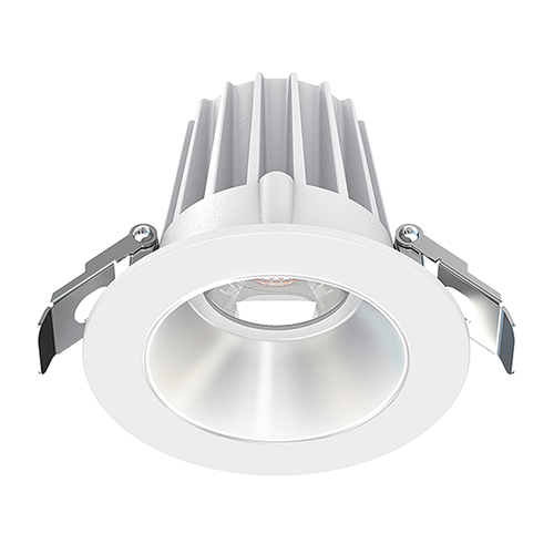 Lotus JXL-COB02-R09W-5CCT-WH-2RR-SM-AZ, 2" Round White Recessed Economy LED, 120VAC, 9W, 5CCT, 560-690 Lumens, Alzak, 36° Beam Angle