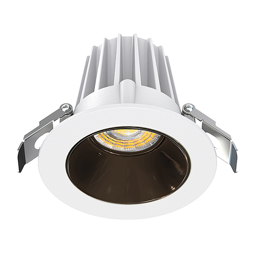 Lotus JXL-COB02-R09W-5CCT-WH-2RR-SM-BC, 2" Round White Recessed Economy LED, 120VAC, 9W, 5CCT, 560-690 Lumens, Black Chrome, 36° Beam Angle