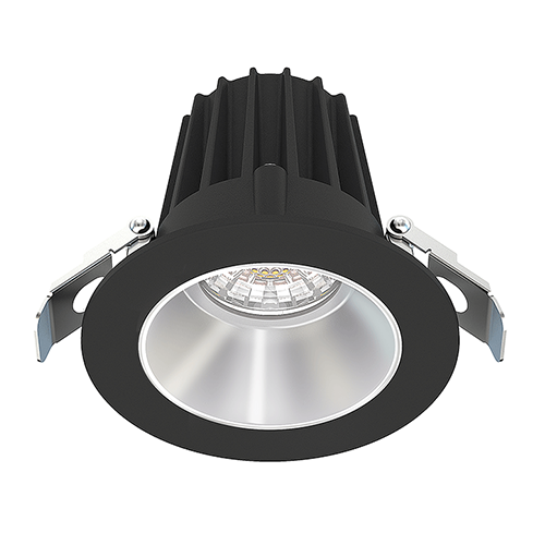 Lotus JXL-COB02-R09W-5CCT-BK-2RR-SM-AZ, 2" Round Black Recessed Economy LED, 120VAC, 9W, 5CCT, 510-620 Lumens, Alzak, 36° Beam Angle