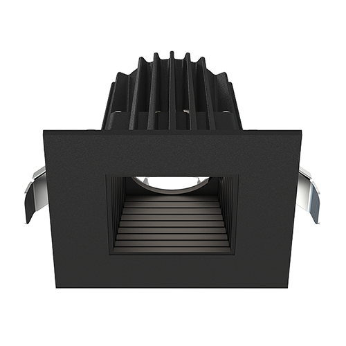 Lotus JXL-COB02-S08W-CCT-BK-2SR-BF-BK, 2" Square Black Recessed Economy LED, 120VAC, 8W, 3CCT, 520/570/550 Lumens, Baffle Black Reflector, 36° Beam Angle