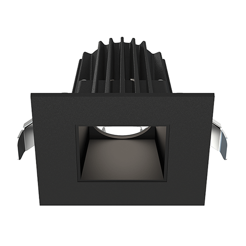 Lotus JXL-COB02-S08W-CCT-BK-2SR-SM-BK, 2" Square Black Recessed Economy LED, 120VAC, 8W, 3CCT, 520/570/550 Lumens, Smooth Black Reflector, 36° Beam Angle