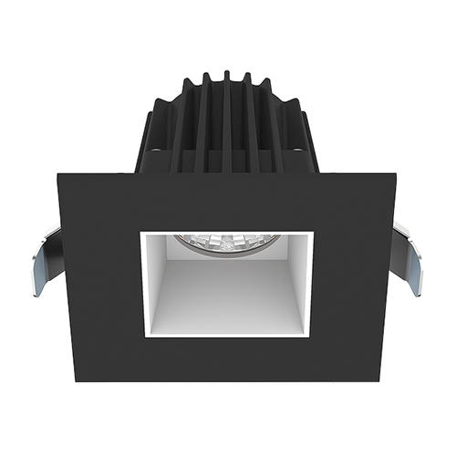 Lotus JXL-COB02-S08W-CCT-BK-2SR-SM-WH, 2" Square Black Recessed Economy LED, 120VAC, 8W, 3CCT, 520/570/550 Lumens, Smooth White Reflector, 36° Beam Angle
